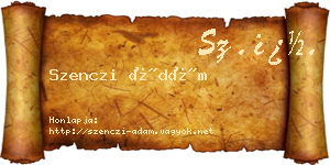 Szenczi Ádám névjegykártya