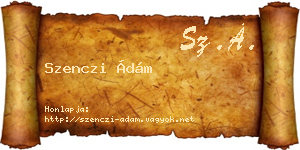 Szenczi Ádám névjegykártya